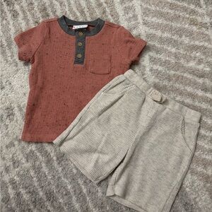 Red and Beige Toddler Outfit Set